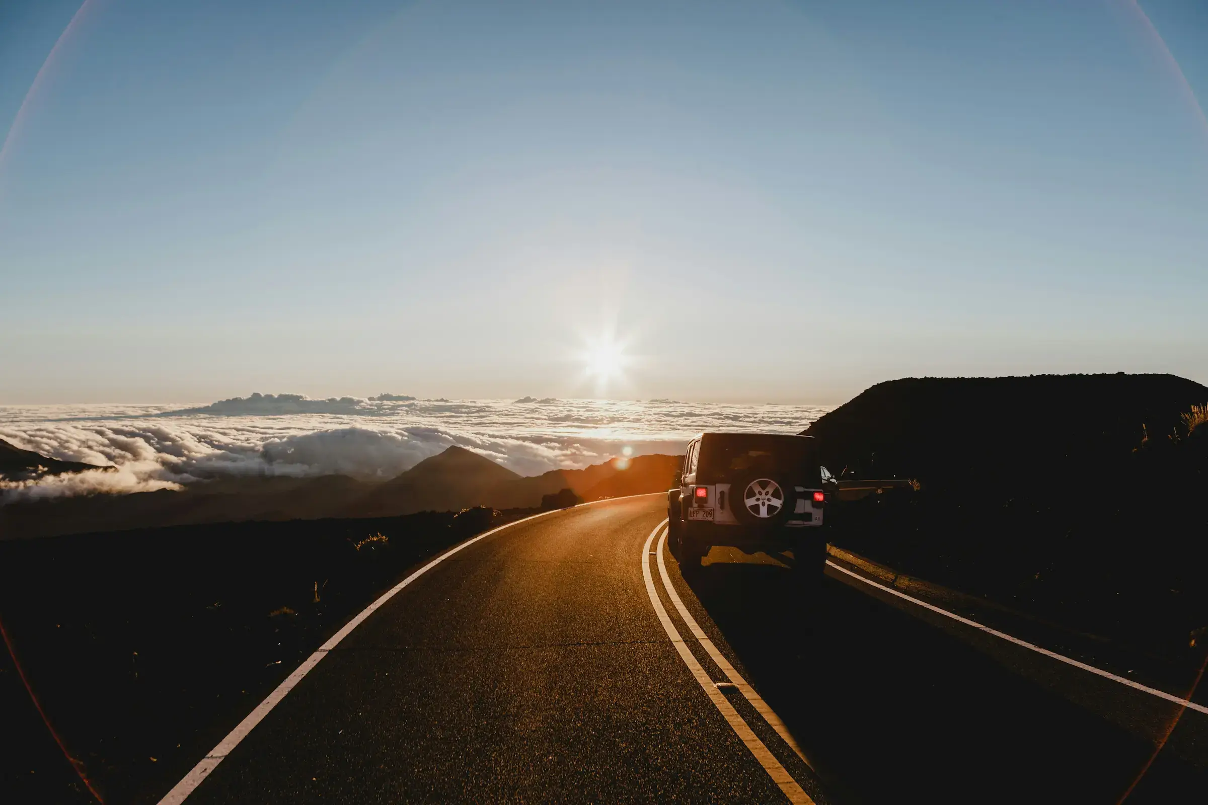 Car driving through scenic Oregon road